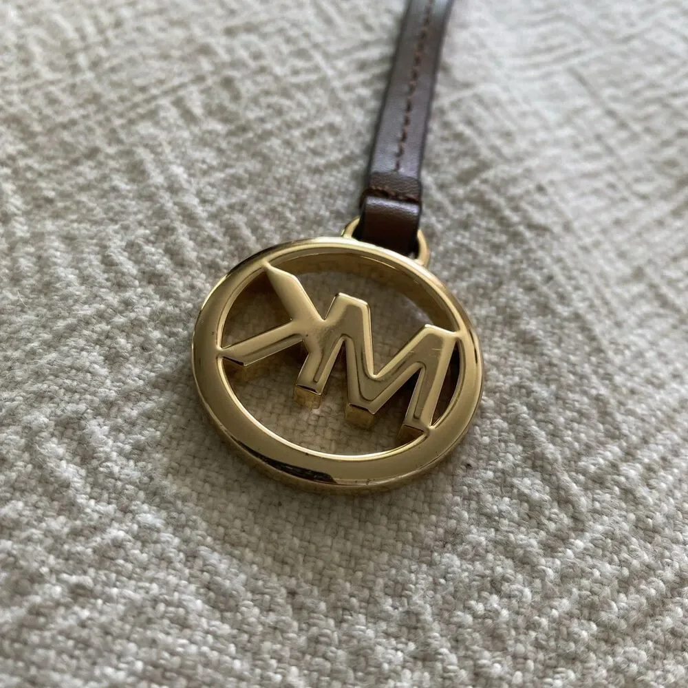 Michael Kors Leather & Gold Metal Bag Charm / Purse Hang Tag – NWOT